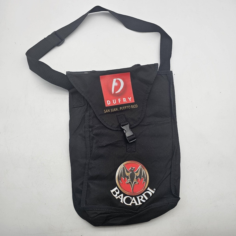 Bacardi Dufry San Juan Puerto Rico Black Shoulder Bag Rum Promo Travel Tote